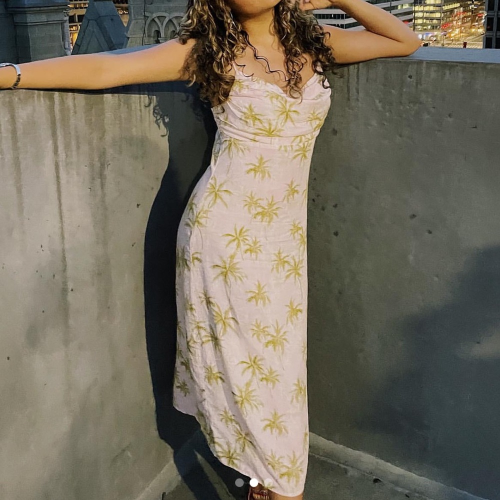 Forever 21 palm tree sundress with open back